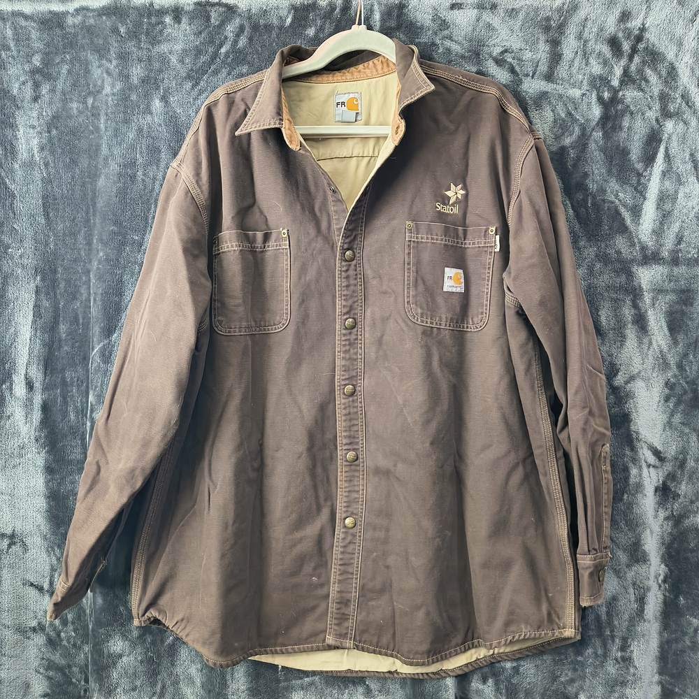 Carhartt FR (Flame Resistant) Brown Canvas Shirt Jacket Mens 2XL